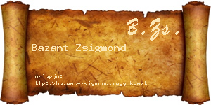 Bazant Zsigmond névjegykártya